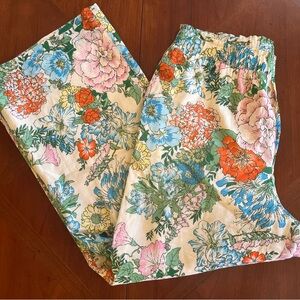 Trovata Birds of Paradise Multicolor Floral Wide Legs Pants size M